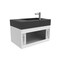 Castello Usa Amazon 30-inch White Left Vanity Set with Black Top and Chrome Handles CB-MC-30W-CHR-2056L-BL - alternate 2